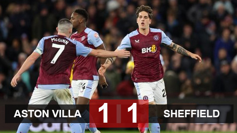 Aston villa cầm hòa sheffield 1-1